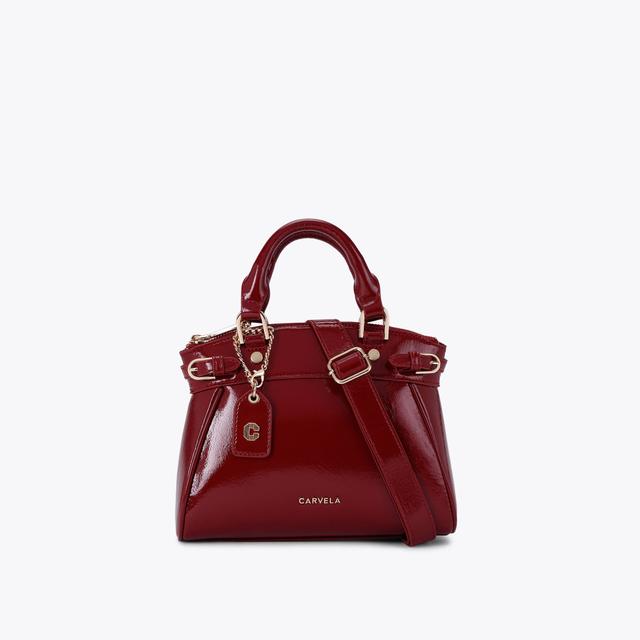 carvela by kurt geiger MINI VALENTINA TOTE Wine Patent Tote Bag by CARVELA