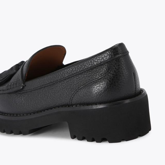 Carvela By Kurt Geiger MINNIE Grained Black Leather Loafer By KG KURT GEIGER