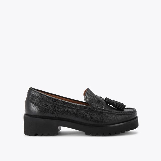 carvela by kurt geiger MINNIE Grained Black Leather Loafer by KG KURT GEIGER