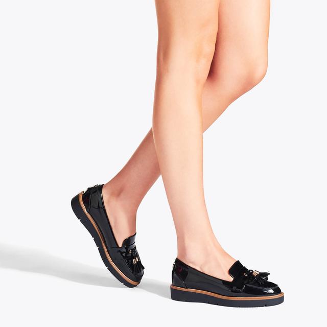 Carvela By Kurt Geiger MORLY2 Black Tassel Vegan Loafer By KG KURT GEIGER