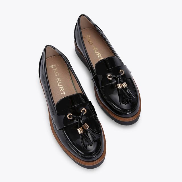 Carvela By Kurt Geiger MORLY2 Black Tassel Vegan Loafer By KG KURT GEIGER