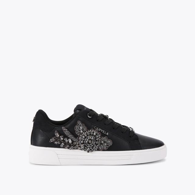 carvela by kurt geiger MORTELLA SNEAKER Black Leather Jewel Sneaker by CARVELA