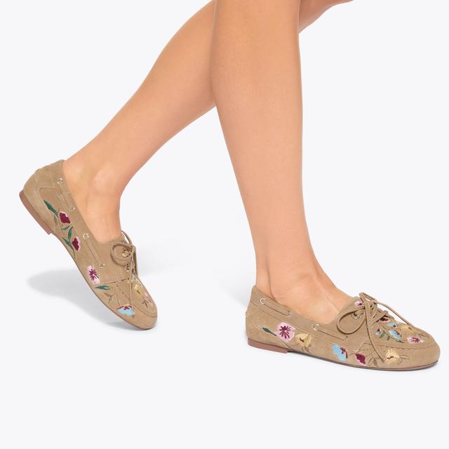 Carvela By Kurt Geiger NANI Beige Suede Flat By KG KURT GEIGER