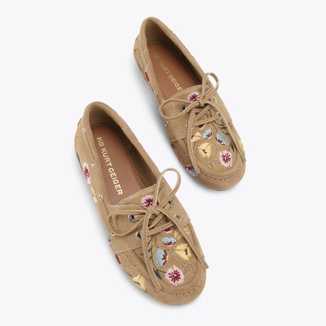 Carvela By Kurt Geiger NANI Beige Suede Flat By KG KURT GEIGER