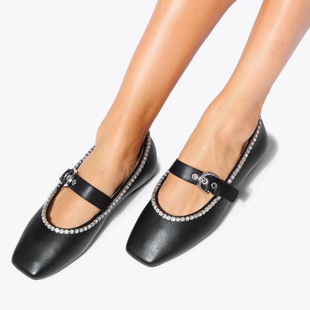 Carvela By Kurt Geiger NICO GEM Black Crystal Ballet Flat By KG KURT GEIGER