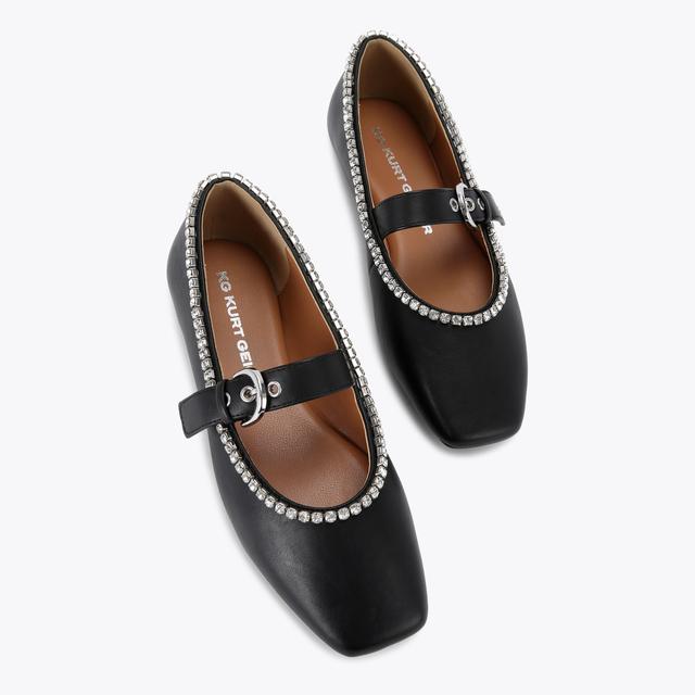 Carvela By Kurt Geiger NICO GEM Black Crystal Ballet Flat By KG KURT GEIGER
