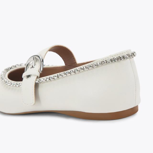 Carvela By Kurt Geiger NICO GEM Silver Bone Flat By KG KURT GEIGER