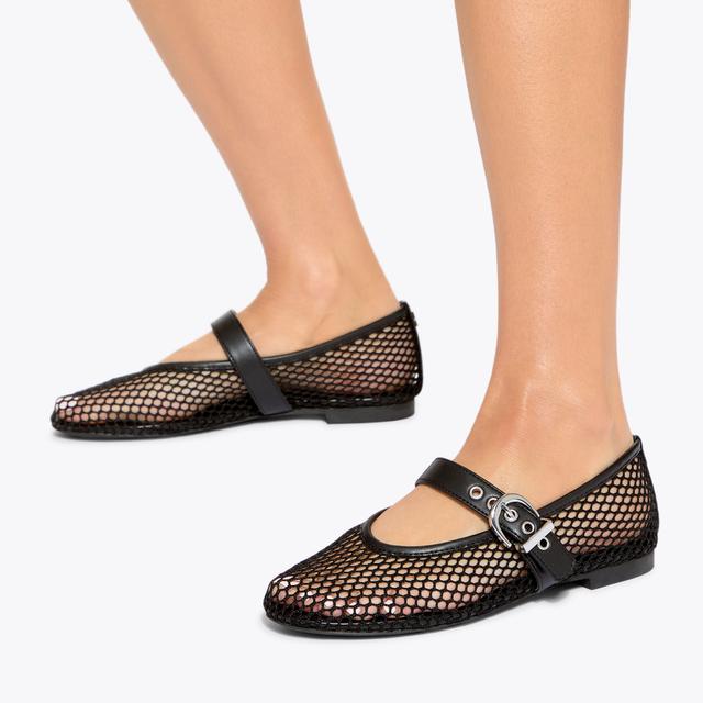 Carvela By Kurt Geiger NICO WOVEN Black Flat Mesh Shoe By KG KURT GEIGER