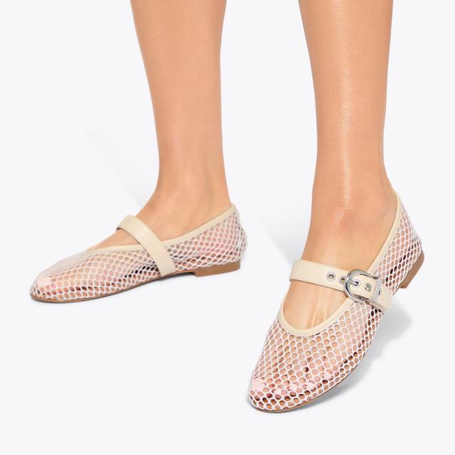 Carvela By Kurt Geiger NICO WOVEN Bone Flat Mesh Shoe By KG KURT GEIGER