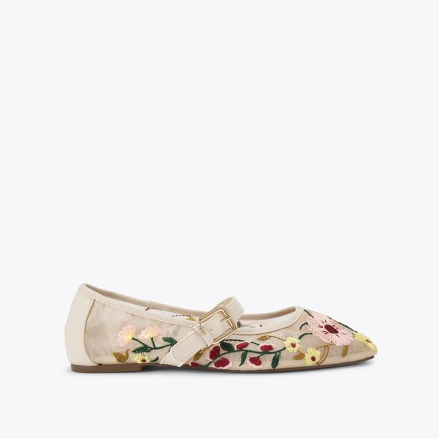 carvela by kurt geiger NINA MESH Beige Floral Mesh Flat by KG KURT GEIGER
