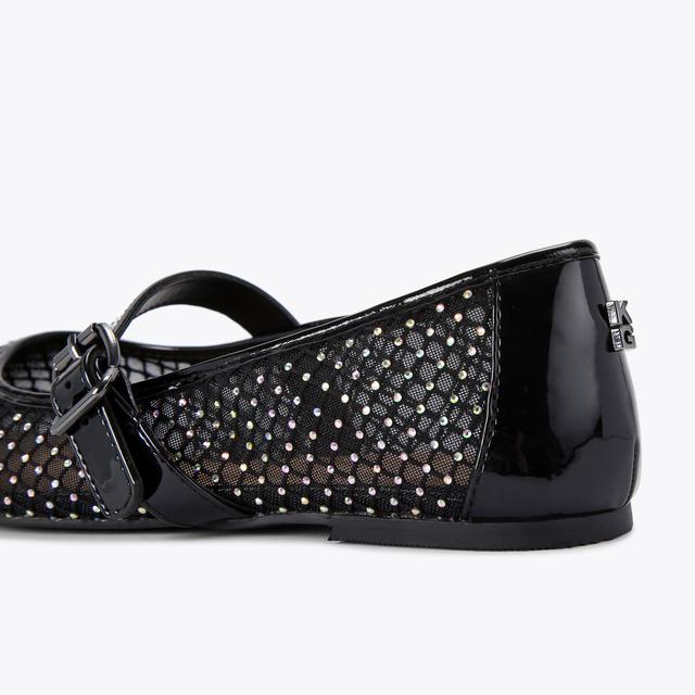 Carvela By Kurt Geiger NINA MESH Black Mesh Crystal Ballet Flat By KG KURT GEIGER