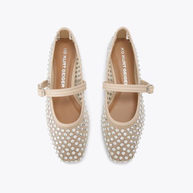 Carvela By Kurt Geiger NINA MESH GEM Black Mesh Flat By KG KURT GEIGER