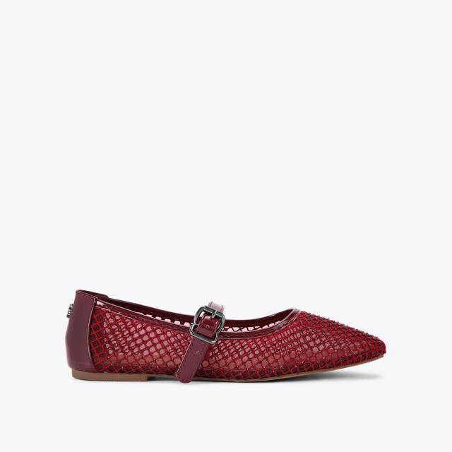 carvela by kurt geiger NINA MESH Wine Patent Mesh Flat Shoe by KG KURT GEIGER