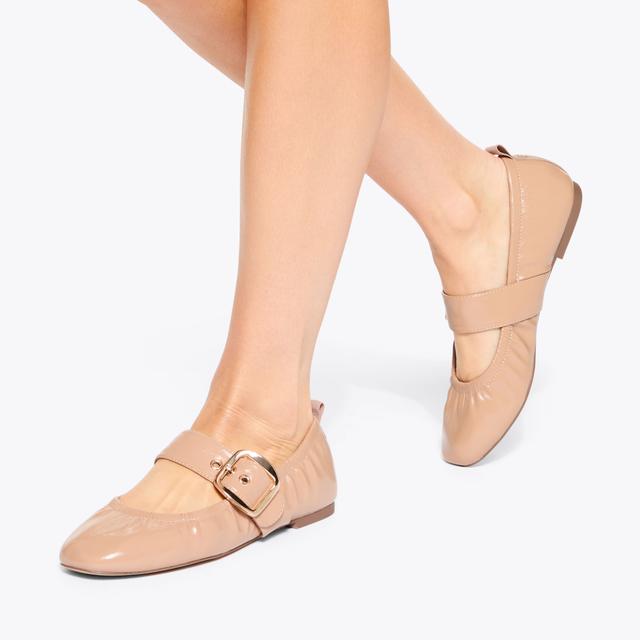 Carvela By Kurt Geiger NOA Patent Camel Ballet Flat By KG KURT GEIGER
