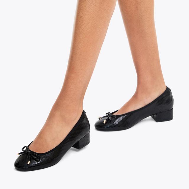 Carvela By Kurt Geiger NOVA BALLET Black Lizard Embossed Ballet Flat By CARVELA