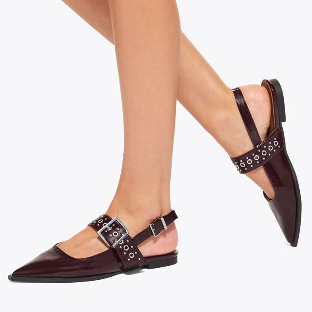 Carvela By Kurt Geiger NOVA Wine Patent Flats By KG KURT GEIGER