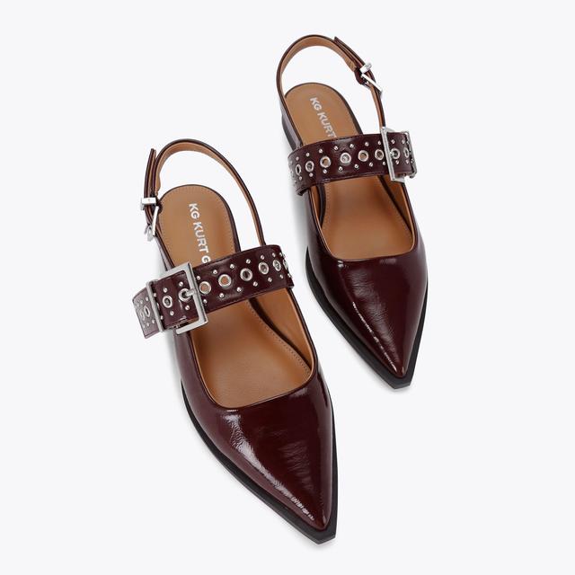 Carvela By Kurt Geiger NOVA Wine Patent Flats By KG KURT GEIGER