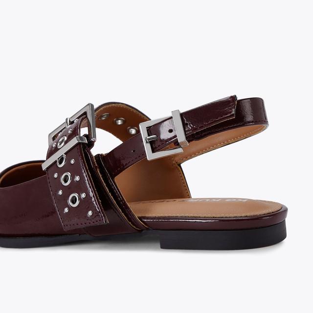 Carvela By Kurt Geiger NOVA Wine Patent Flats By KG KURT GEIGER