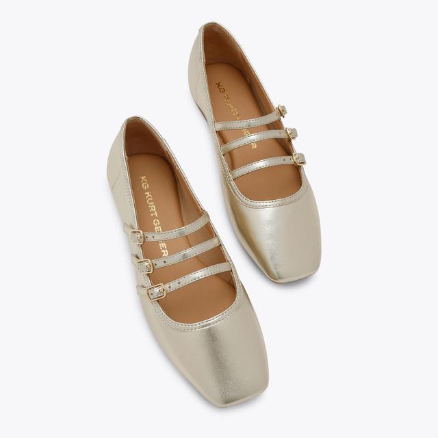 Carvela By Kurt Geiger NOVEL Gold Mary Jane Flats By KG KURT GEIGER