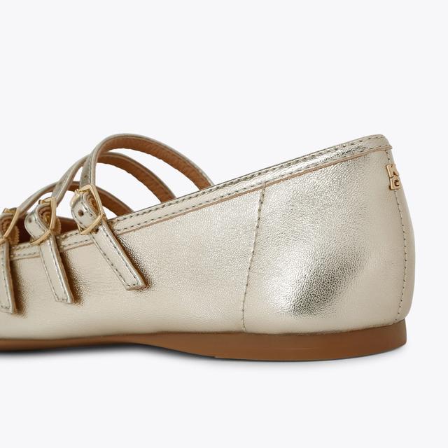 Carvela By Kurt Geiger NOVEL Gold Mary Jane Flats By KG KURT GEIGER