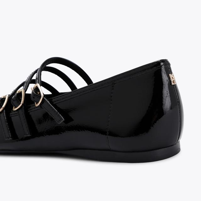 Carvela By Kurt Geiger NOVEL Patent Black Mary Jane Flat By KG KURT GEIGER