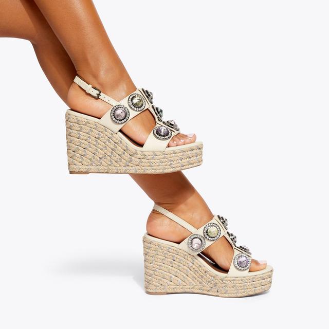 Carvela By Kurt Geiger OCTAVIA ESPADRILLE WEDGE Bone Wedge Heel By KURT GEIGER LONDON