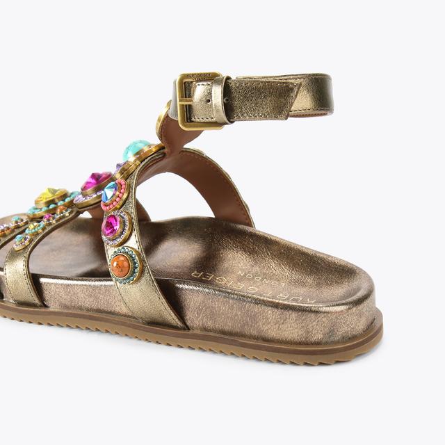 Carvela By Kurt Geiger OCTAVIA FLEXI GLADIATOR Bronzed Leather Sandal By KURT GEIGER LONDON