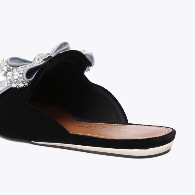 Carvela By Kurt Geiger OLIVE CRYSTAL BOW Black Slip On Shoes By KURT GEIGER LONDON