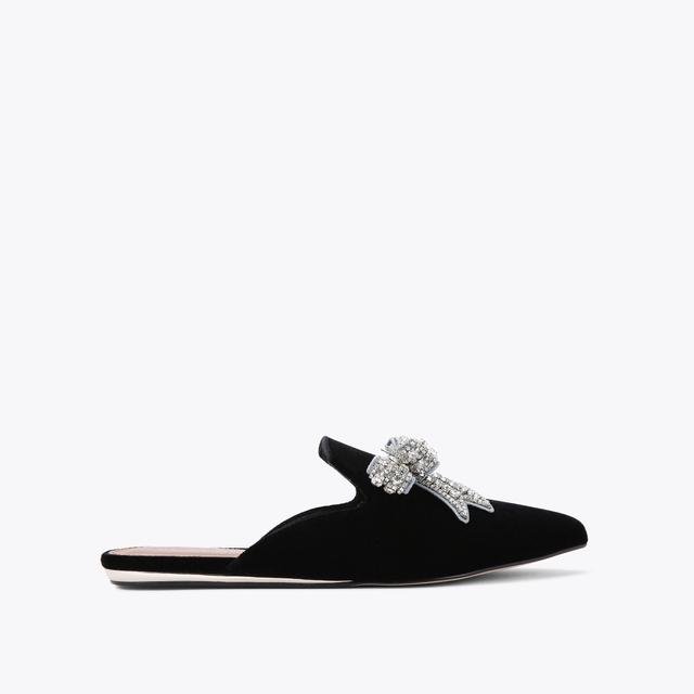 carvela by kurt geiger OLIVE CRYSTAL BOW Black Slip On Shoes by KURT GEIGER LONDON