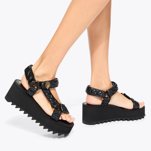 Carvela By Kurt Geiger ORION PUMP Black Overstitch Quilted Sandal By KURT GEIGER LONDON