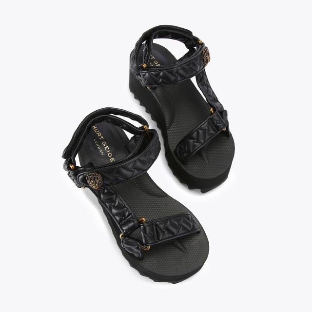 Carvela By Kurt Geiger ORION PUMP Black Overstitch Quilted Sandal By KURT GEIGER LONDON