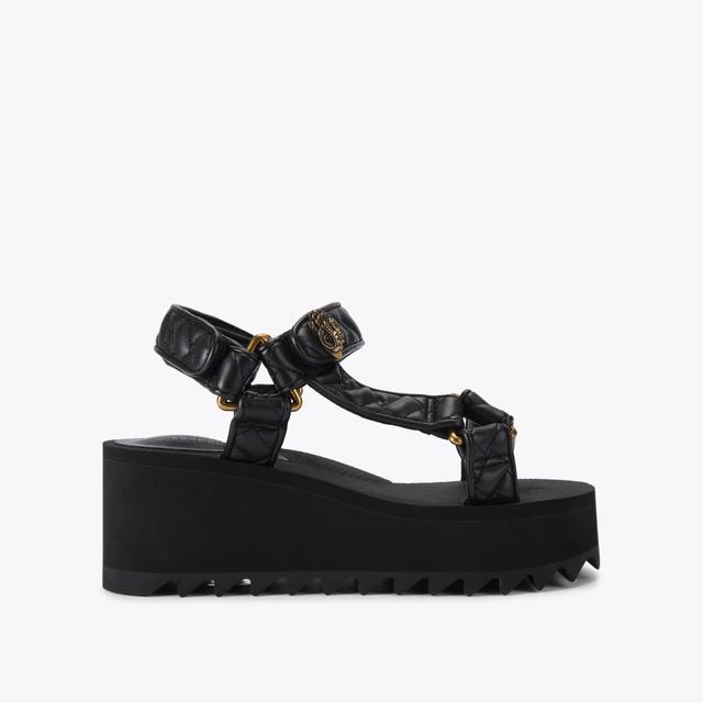 carvela by kurt geiger ORION PUMP Black Overstitch Quilted Sandal by KURT GEIGER LONDON