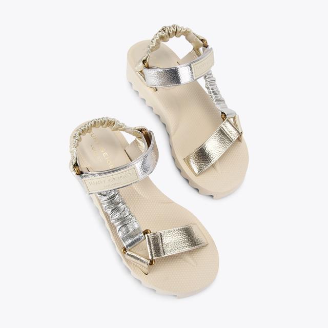 Carvela By Kurt Geiger ORION Silver Gold Ruched Straps By KURT GEIGER LONDON