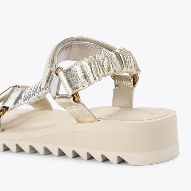 Carvela By Kurt Geiger ORION Silver Gold Ruched Straps By KURT GEIGER LONDON
