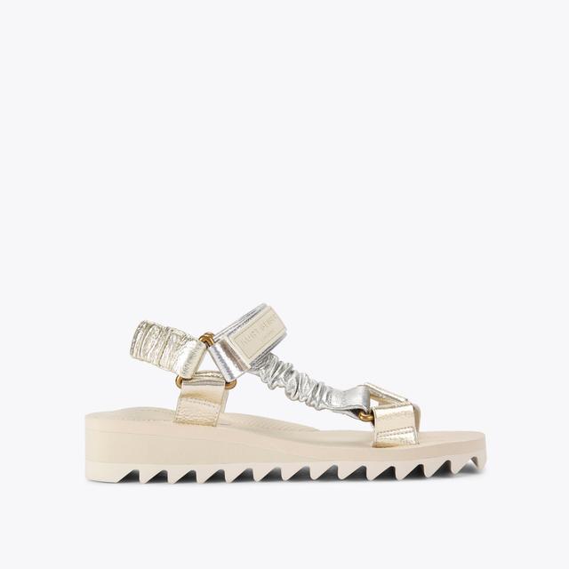 carvela by kurt geiger ORION Silver Gold Ruched Straps by KURT GEIGER LONDON