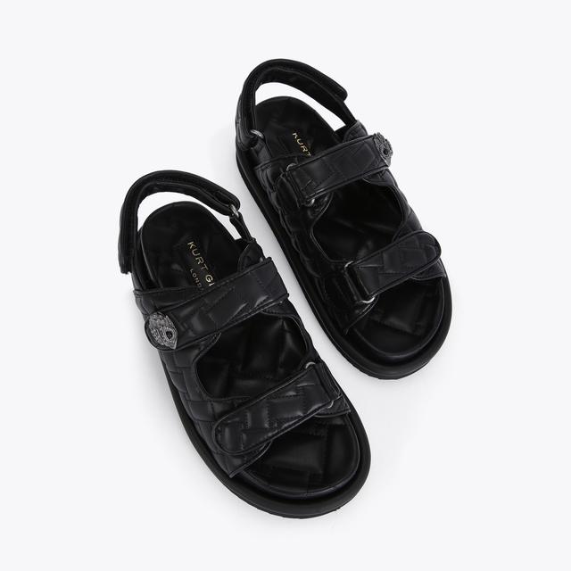 Carvela By Kurt Geiger ORSON Black Eagle Head Quilted Sandal By KURT GEIGER LONDON