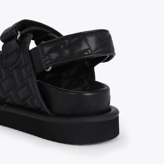 Carvela By Kurt Geiger ORSON Black Eagle Head Quilted Sandal By KURT GEIGER LONDON