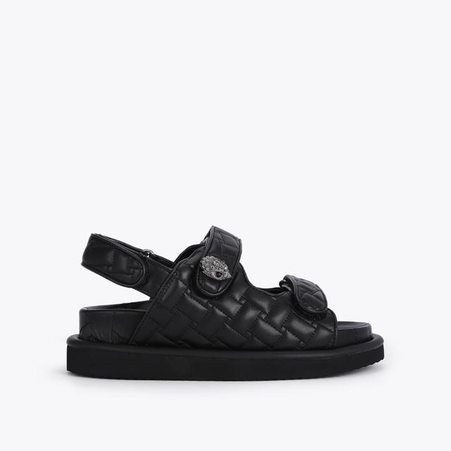 carvela by kurt geiger ORSON Black Eagle Head Quilted Sandal by KURT GEIGER LONDON