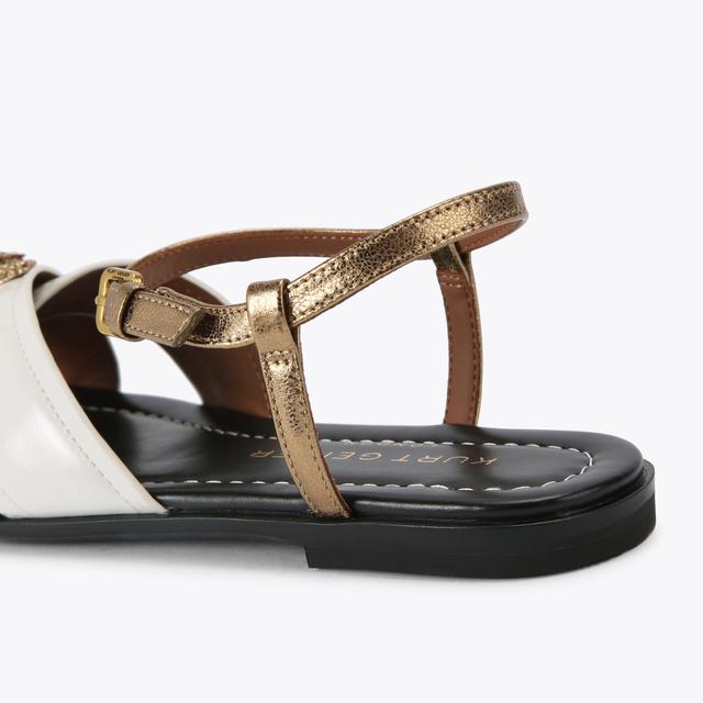 Carvela By Kurt Geiger ORSON CROSS FLAT SANDAL Bone Leather Sandal By KURT GEIGER LONDON