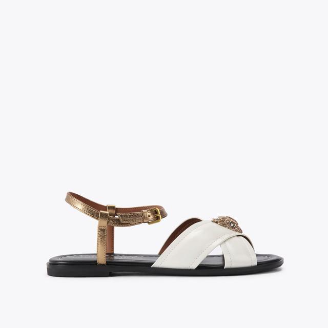 carvela by kurt geiger ORSON CROSS FLAT SANDAL Bone Leather Sandal by KURT GEIGER LONDON