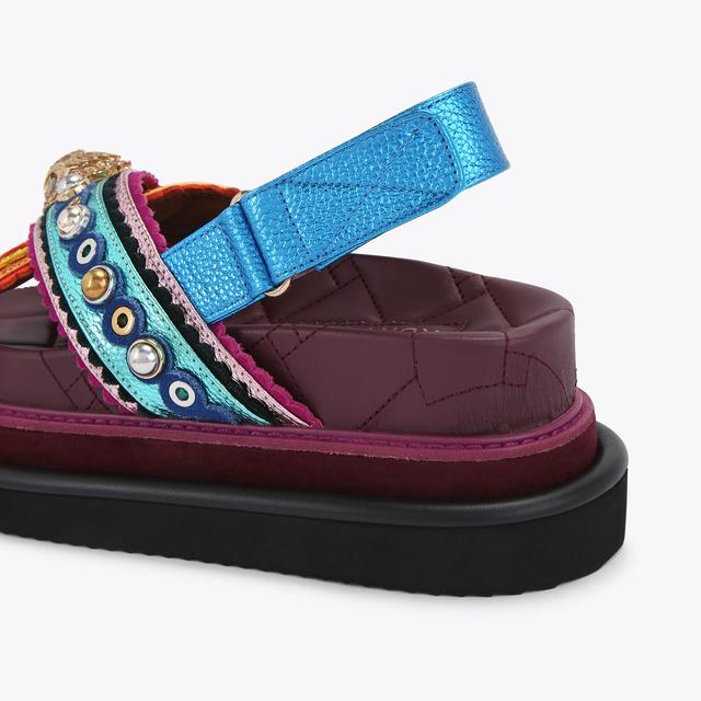 Carvela By Kurt Geiger ORSON CROSS SCALLOP Metallic Multi-colour Sandals By KURT GEIGER LONDON