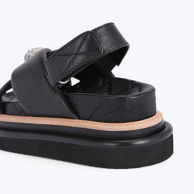 Carvela By Kurt Geiger ORSON CROSS STRAP SANDAL Black Leather Sandal By KURT GEIGER LONDON
