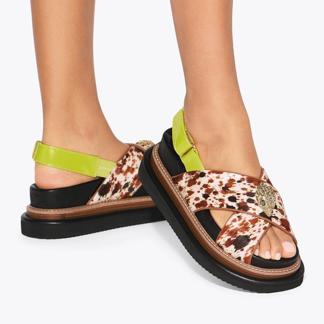 Carvela By Kurt Geiger ORSON CROSS STRAP SANDAL Cow Print Sandal By KURT GEIGER LONDON