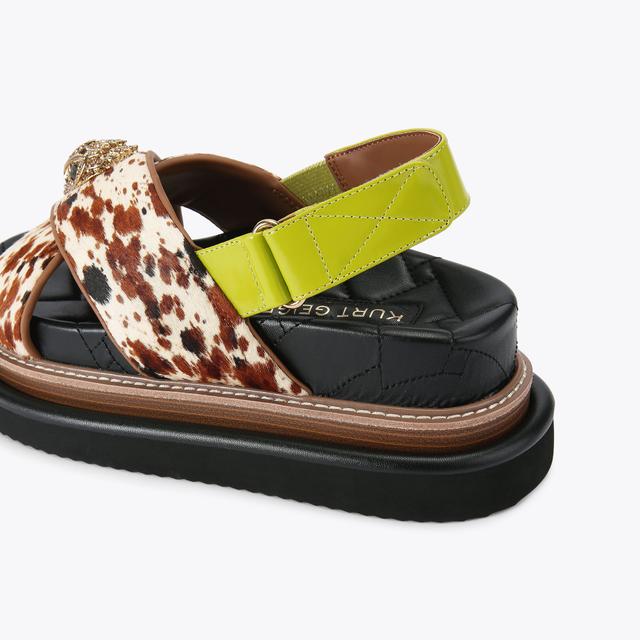 Carvela By Kurt Geiger ORSON CROSS STRAP SANDAL Cow Print Sandal By KURT GEIGER LONDON