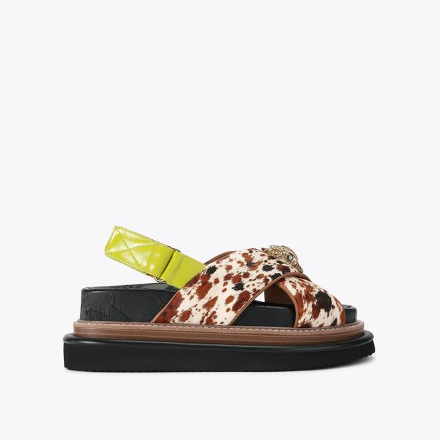 carvela by kurt geiger ORSON CROSS STRAP SANDAL Cow Print Sandal by KURT GEIGER LONDON