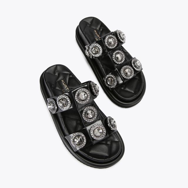 Carvela By Kurt Geiger ORSON CRYSTAL SANDAL Black Patent Sandals By KURT GEIGER LONDON