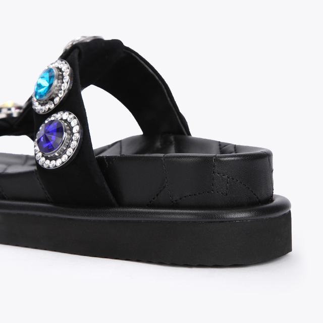 Carvela By Kurt Geiger ORSON CRYSTAL SANDAL Black Suede Crystal Caged Slip On Sandals By KURT GEIGER LONDON