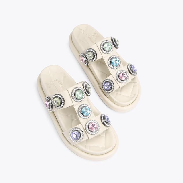 Carvela By Kurt Geiger ORSON CRYSTAL SANDAL Bone Crystal Chunky Sandals By KURT GEIGER LONDON