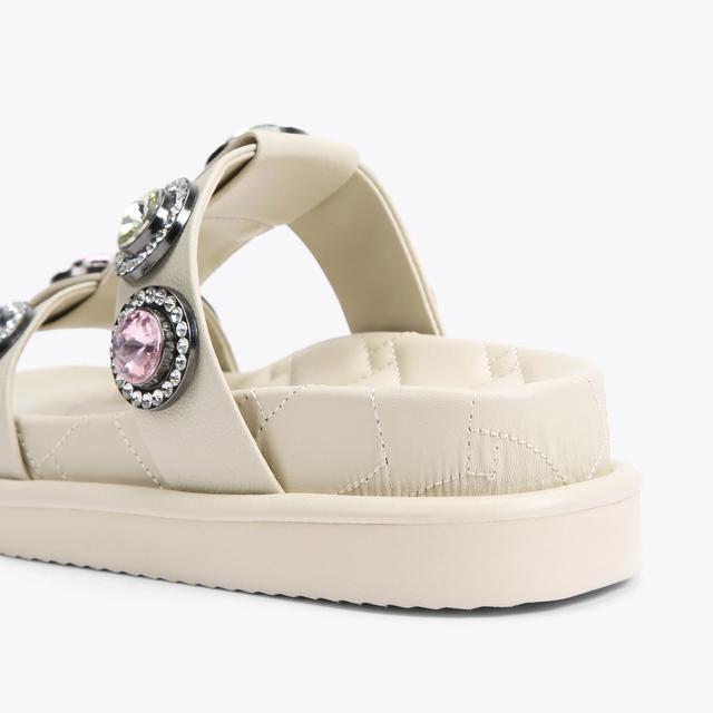 Carvela By Kurt Geiger ORSON CRYSTAL SANDAL Bone Crystal Chunky Sandals By KURT GEIGER LONDON