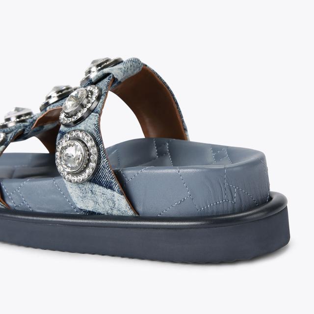Carvela By Kurt Geiger ORSON CRYSTAL SANDAL Denim Slip On Sandals By KURT GEIGER LONDON